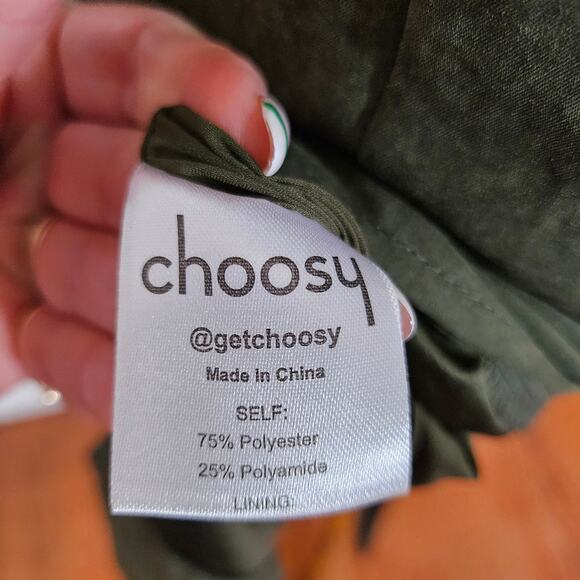 Choosy Olive Green Suede Pencil Dress - Picture 8 of 10